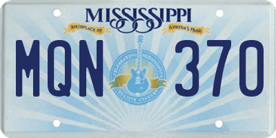 MS license plate MQN370