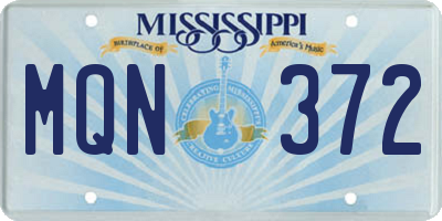 MS license plate MQN372