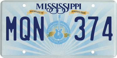 MS license plate MQN374