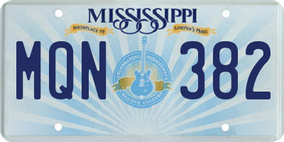 MS license plate MQN382