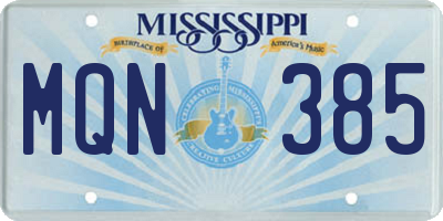 MS license plate MQN385