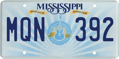 MS license plate MQN392