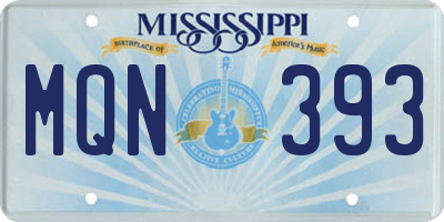 MS license plate MQN393