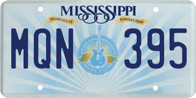 MS license plate MQN395