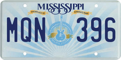 MS license plate MQN396