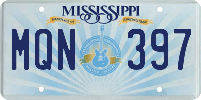 MS license plate MQN397