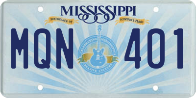 MS license plate MQN401