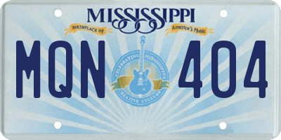 MS license plate MQN404