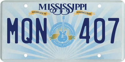 MS license plate MQN407