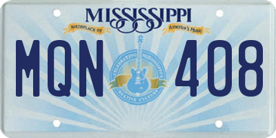 MS license plate MQN408