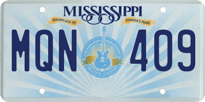 MS license plate MQN409