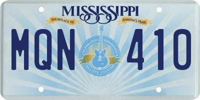 MS license plate MQN410