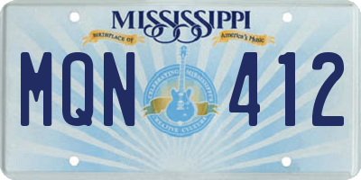 MS license plate MQN412