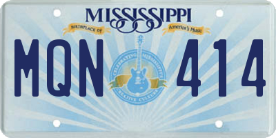 MS license plate MQN414