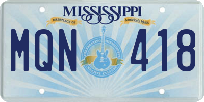 MS license plate MQN418
