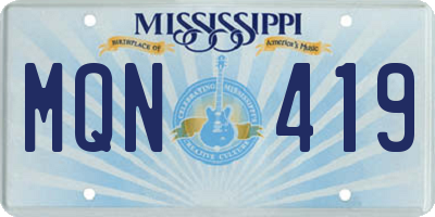 MS license plate MQN419