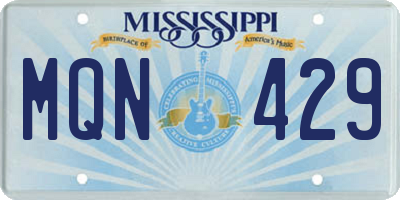 MS license plate MQN429