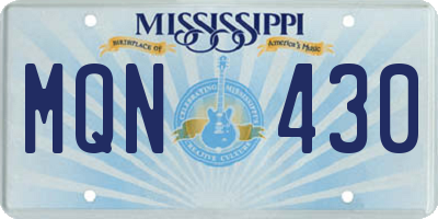 MS license plate MQN430