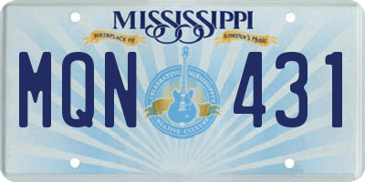 MS license plate MQN431