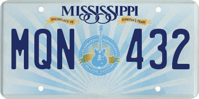 MS license plate MQN432