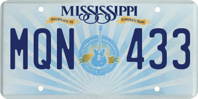 MS license plate MQN433