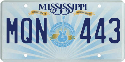 MS license plate MQN443