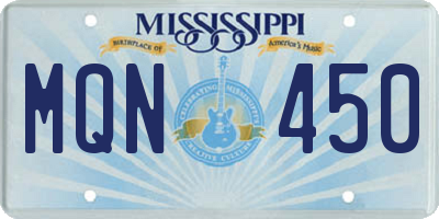 MS license plate MQN450