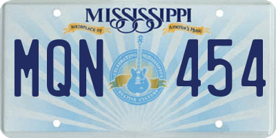 MS license plate MQN454