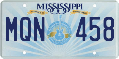 MS license plate MQN458