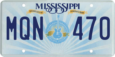 MS license plate MQN470