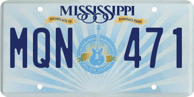 MS license plate MQN471