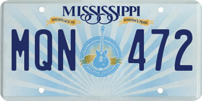 MS license plate MQN472