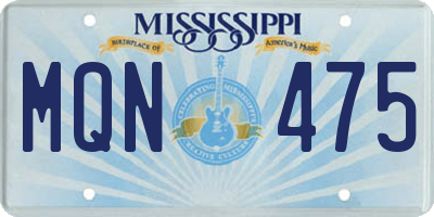 MS license plate MQN475