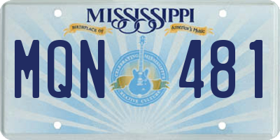 MS license plate MQN481