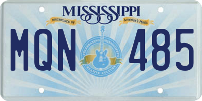 MS license plate MQN485