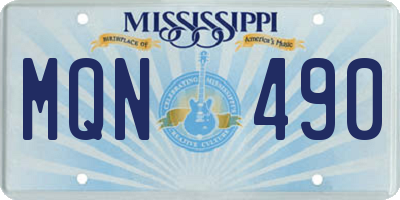 MS license plate MQN490