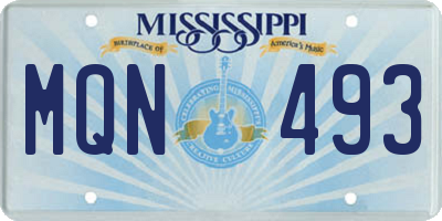 MS license plate MQN493