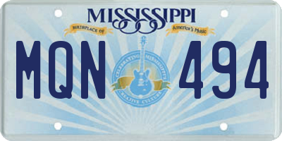 MS license plate MQN494