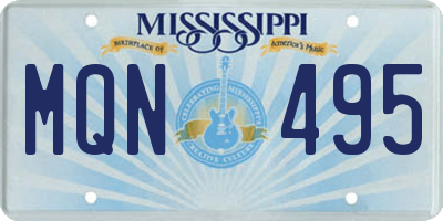 MS license plate MQN495