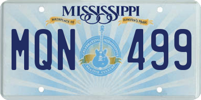 MS license plate MQN499