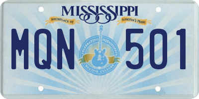MS license plate MQN501