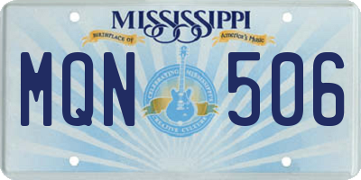 MS license plate MQN506