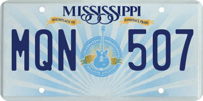 MS license plate MQN507