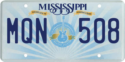MS license plate MQN508