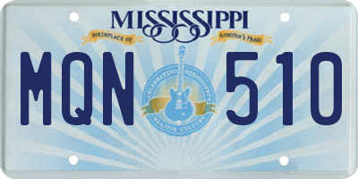 MS license plate MQN510