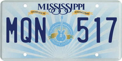 MS license plate MQN517