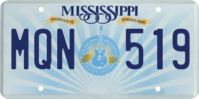 MS license plate MQN519