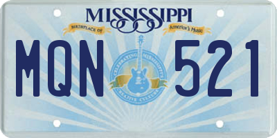 MS license plate MQN521