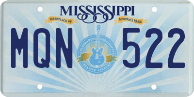 MS license plate MQN522