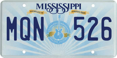 MS license plate MQN526